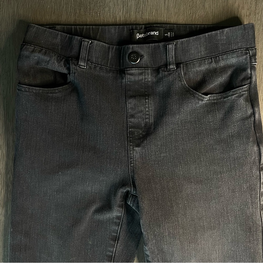 Betabrand Black Washed Denim Jeans Pants Small Long - Picture 4 of 11